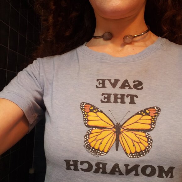 Silver and Rose Quartz Vintage Choker Necklace - Picture 3 of 3